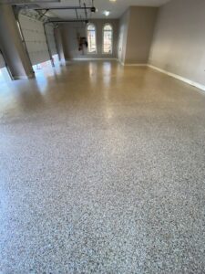 Epoxy floor with flakes